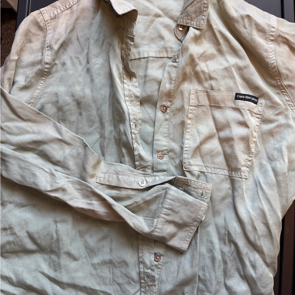 Calvin Klein Jeans Light Olive Men's Shirt